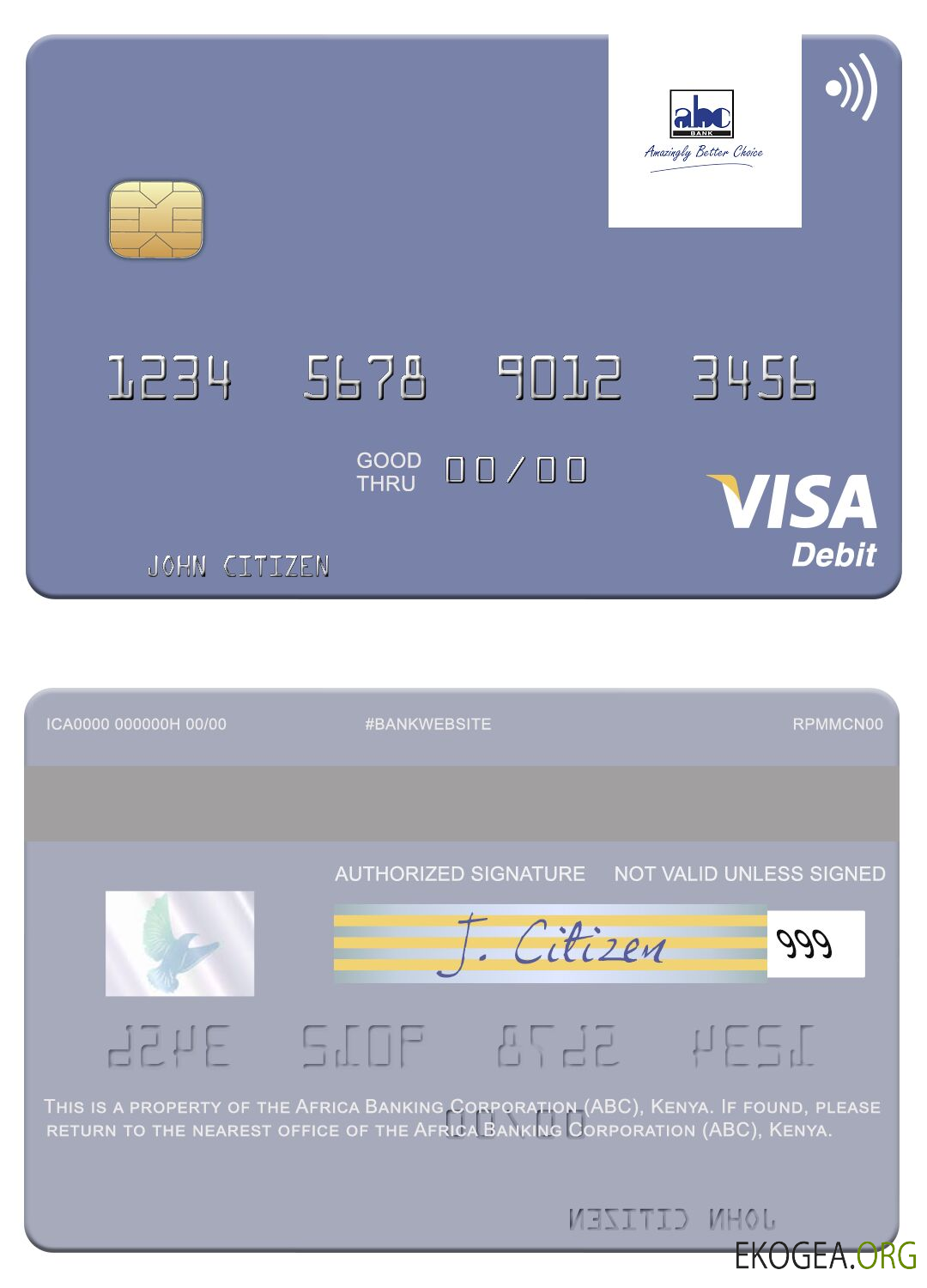 Carte de débit visa Africa Banking Corporation (ABC) Kenya